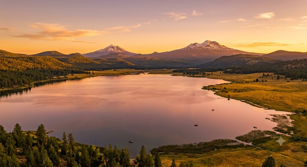 Upper Klamath Lake at sunset, Klamath Falls Oregon